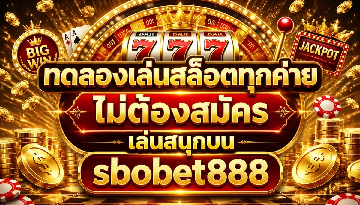 ทดลองเล่นสล็อตทุกค่าย ไม่ต้องสมัคร เล่นสนุกบน sbobet888